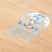 Wir können Teddy Bear Boy Baby Shooter schon warte Acryleinladungen (Ablage )