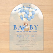 Wir können Teddy Bear Boy Baby Shooter schon warte Acryleinladungen (Vorderseite)