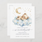 Wir können Teddybären auf Wolkenschwangerschaft fr Ankündigungspostkarte (Vorne/Hinten)