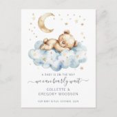 Wir können Teddybären auf Wolkenschwangerschaft fr Ankündigungspostkarte (Vorderseite)