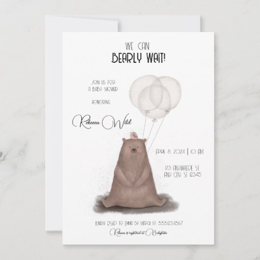 Wir können warten - moderner Stil minimal Einladung (Vorderseite)