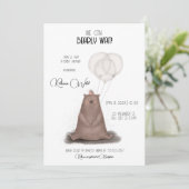 Wir können warten - moderner Stil minimal Einladung (Stehend Vorderseite)