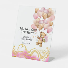 Wir können warten, rosa und Gold hinzufügen Sie Ih Sockelschild