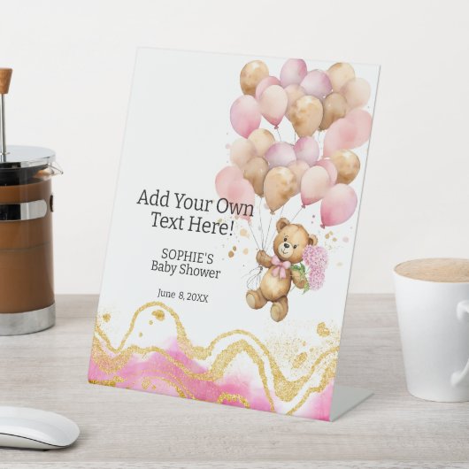 Wir können warten, rosa und Gold hinzufügen Sie Ih Sockelschild (In SItu)