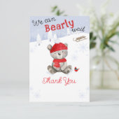 Wir können wohl kaum eine Babydusche abwarten Dankeskarte (Stehend Vorderseite)