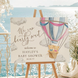 Wir können Zwillinge kaum erwarten Baby Shower Wil Poster