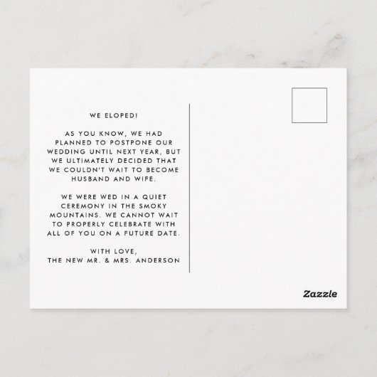 Wir konnten die Ankündigung der Vergebung nicht wa Postkarte (Rückseite)