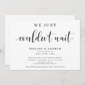 Wir konnten einfach nicht auf Hochzeit warten Ankündigung (Vorne/Hinten)