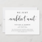 Wir konnten einfach nicht auf Hochzeit warten Ankündigung (Vorderseite)