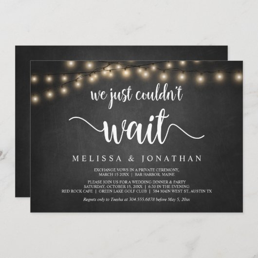 Wir konnten einfach nicht warten, Einladung zur Ho (Vorne/Hinten)