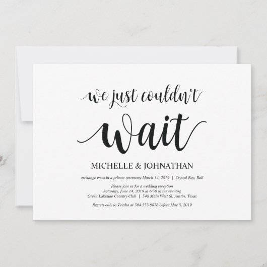 Wir konnten einfach nicht warten, Einladungen zum  (Vorderseite)