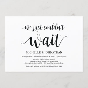 Wir konnten einfach nicht warten, Hochzeit Elopeme Einladung