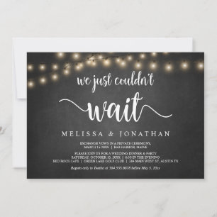 Wir konnten einfach nicht warten, Hochzeit Elopeme Einladung