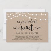 Wir konnten einfach nicht warten, Hochzeitsfeier Einladung (Vorderseite)