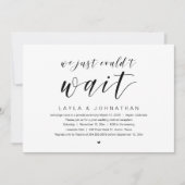 Wir konnten einfach nicht warten, Hochzeitsfeier-P Einladung (Vorderseite)