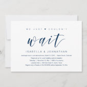 Wir konnten einfach nicht warten, Hochzeitsfeier-P Einladung (Vorderseite)