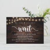 Wir konnten einfach nicht warten, Rustikales Elope Einladung (Stehend Vorderseite)