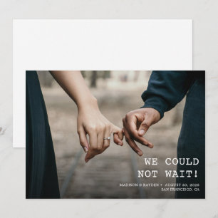 Wir konnten es nicht erwarten Minimalistische Foto Save The Date