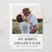 Wir konnten nicht warten Hochzeitsankündigung Einladung (Vorne/Hinten)
