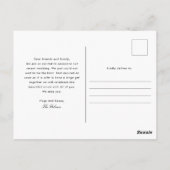 Wir konnten nicht warten Hochzeitsankündigung Postkarte (Rückseite)