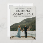Wir konnten nicht warten Hochzeitsankündigung Postkarte (Vorne/Hinten)