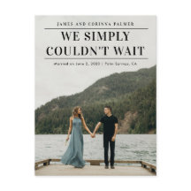 Wir konnten nicht warten Hochzeitsankündigung