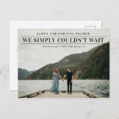 Wir konnten nicht warten Hochzeitsankündigung Postkarte (Vorne/Hinten)
