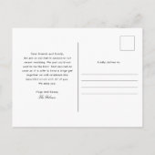 Wir konnten nicht warten Hochzeitsankündigung Postkarte (Rückseite)