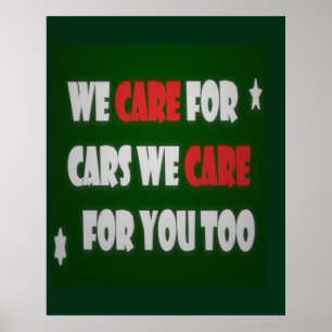 Wir kümmern uns um Autos Poster