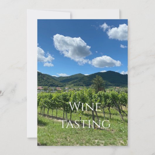 Wir laden Sie ein, am 25.07.2026 eine Weinprobe zu Einladung (Vorderseite)