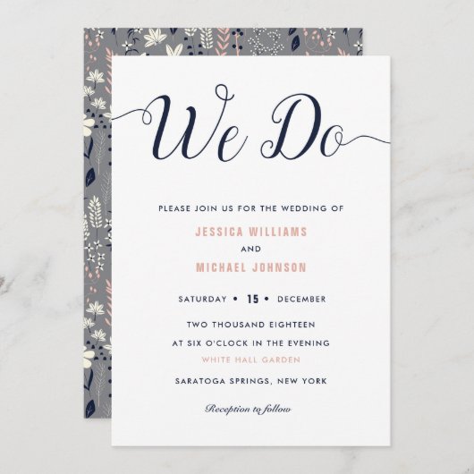 Wir laden zu Blumenhochzeiten ein Einladung (Vorne/Hinten)