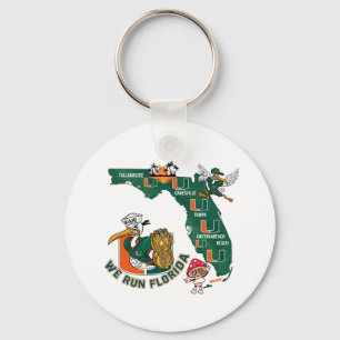 Wir laufen Florida Football Fan Gameday Grafik  Schlüsselanhänger