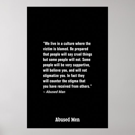 Wir leben in einer Kultur, in der das Opfer ... Poster (Vorne)