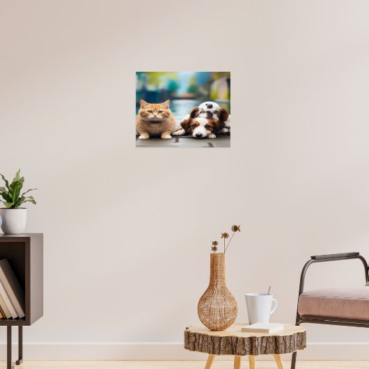 Wir leben zusammen, Funny Cat+Dog Poster (Wohnzimmer 3)
