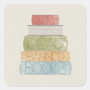 Wir lesen verbotene Bücher Quadratischer Aufkleber