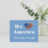 Wir Liebe Amerika Individuelle Name Postkarte (Stehend Vorderseite)