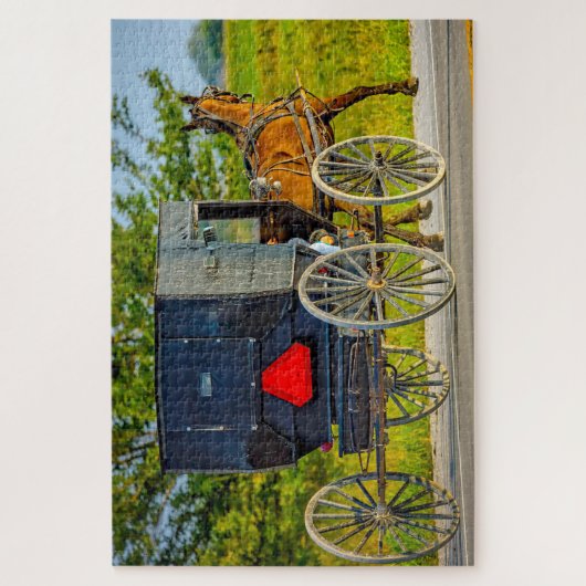 Wir Liebe Amish Carraiges in Iowa. Puzzle (Vertikal)