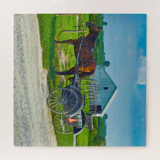 Wir Liebe Amish Carraiges in Iowa. Puzzle (Horizontal)