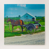 Wir Liebe Amish Carraiges in Iowa. Puzzle (Vertikal)