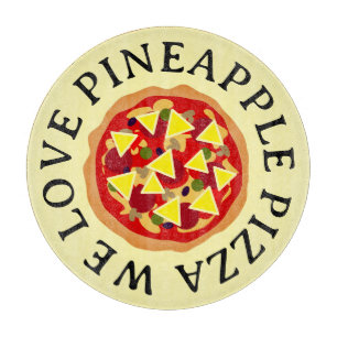 Wir Liebe Ananas Pizza lustige Rundglas Schneidebrett
