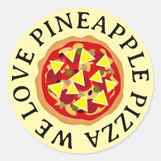 Wir Liebe Ananas Pizzaaufkleber Runder Aufkleber (Vorderseite)