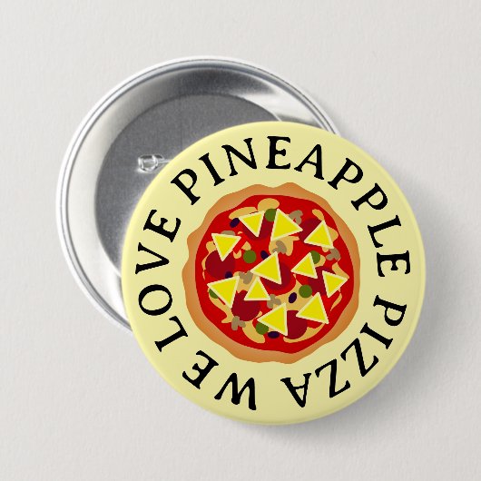 Wir Liebe Ananas Pizzaknöpfe Button (Vorne & Hinten)
