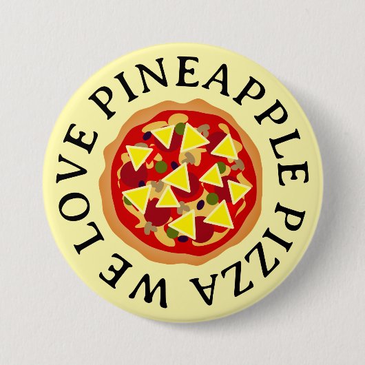 Wir Liebe Ananas Pizzaknöpfe Button (Vorderseite)