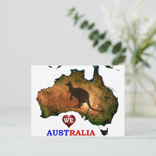 WIR LIEBE AUSTRALIEN. POSTKARTE (Stehend Vorderseite)