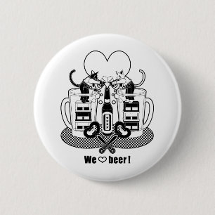 "Wir Liebe Bier!"モ ロ("Wir Liebe Bier!" einfarbig Button