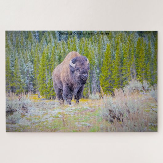 Wir Liebe Bison in Wyoming Jigsaw Puzzle (Horizontal)