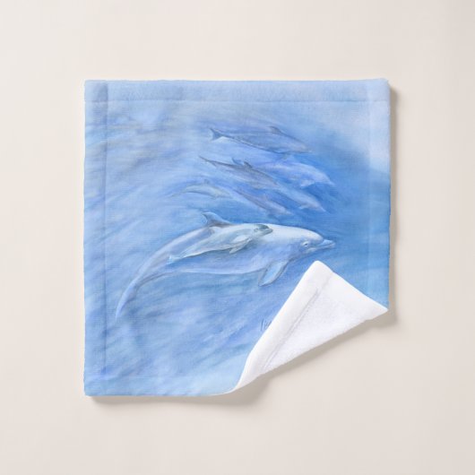 Wir LIEBE Bottlenose-Delphine! Badhandtuch Set (Waschlappen)
