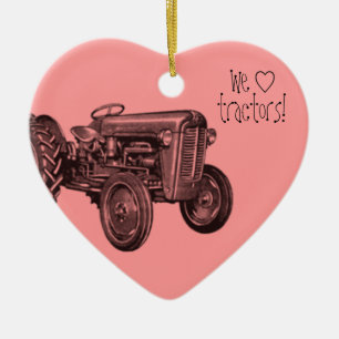 Wir Liebe-coole Traktor-Verzierung Keramikornament