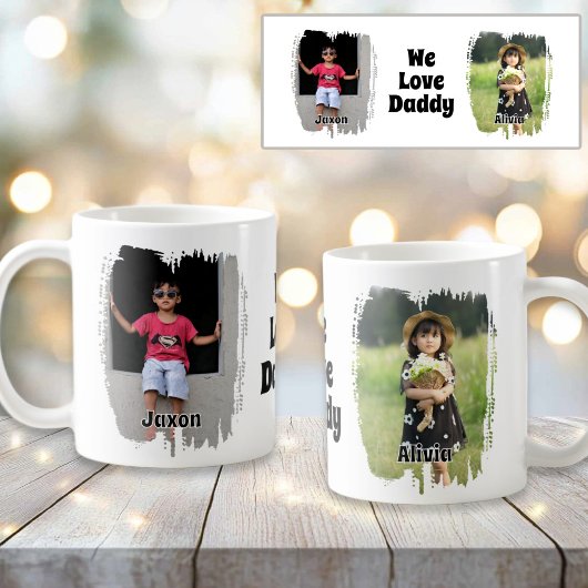 Wir Liebe Daddy völlig anpassbar zwei Foto Kaffeetasse