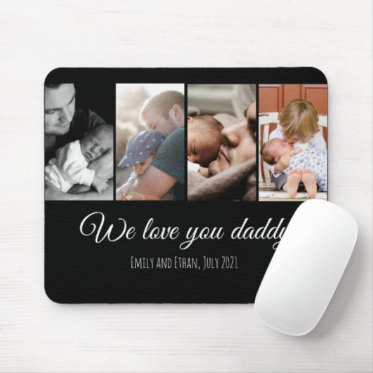 Wir Liebe, dass ihr ein schwarzes Foto in der Coll Mousepad (Mit Mouse)